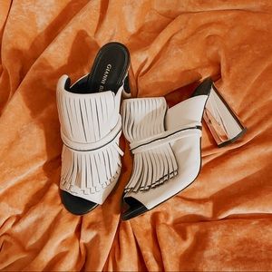 Gianni bini mirrored fringe mules